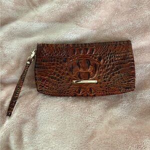 Brahmin Tan Crocodile Embossed Wristlet